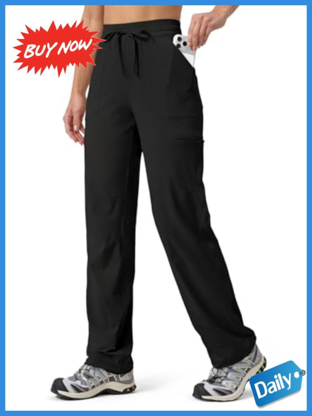 Women's Hiking Cargo Pants Nylon Spandex Quick Dry UPF 50+ Pull-On